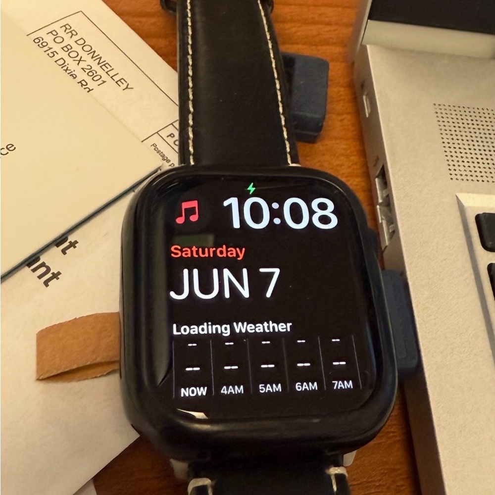 Apple Black Smartwatch with Silver Accents (Series 7)